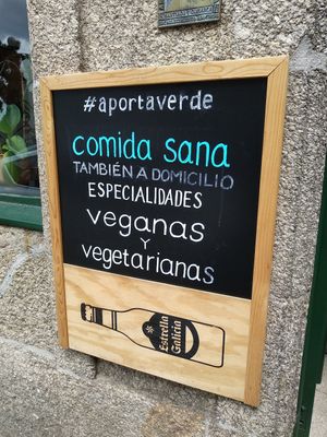 Cartel at A Porta Verde in Santiago De Compostela