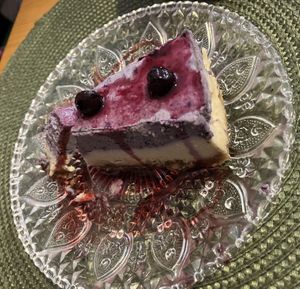 Blueberry raw cake  at A Porta Verde in Santiago De Compostela