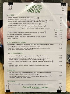 Full menu  at A Porta Verde in Santiago De Compostela