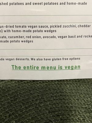 The entire menu IS vegan!!  at A Porta Verde in Santiago De Compostela