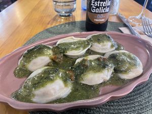 Sorrentinos Rellenos   at A Porta Verde in Santiago De Compostela