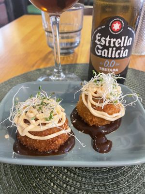 Bombas de patatas   at A Porta Verde in Santiago De Compostela