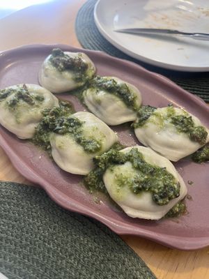 Pasta de algas y calabaza con aceitunas  at A Porta Verde in Santiago De Compostela