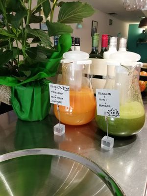 Natural juices at A Porta Verde in Santiago De Compostela