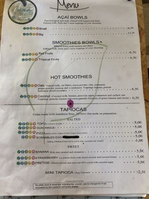 Menu 1 at Natural.mente in Portimao