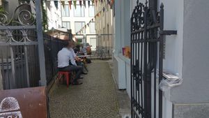 Outdoor seating at Cartel Crazy Burrito Shack in Zurich