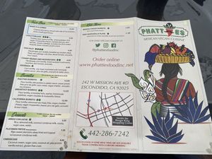 Phatties menu 1 at Phatties in Escondido