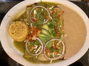 Green sauce enchiladas at Phatties in Escondido