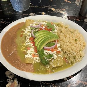 green enchiladas  at Phatties in Escondido