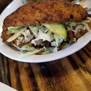 Pamboza (mexican torta) with soyrizo and potatoes(you choose your filling) at Phatties in Escondido