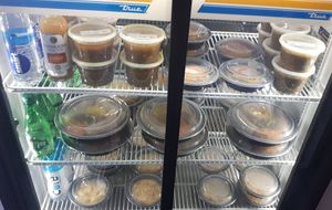 Ready made injera meals to go at Walia Creamery in Denver