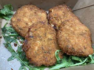 “Crab” cakes at So Radish in Arvada