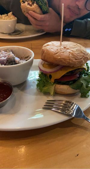 black bean burger and potato salad  at So Radish in Arvada