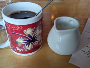 Coffee with oat milk at So Radish in Arvada