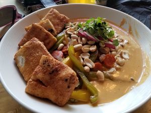 Spicy peanut tofu bowl at So Radish in Arvada
