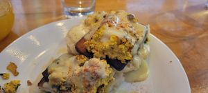 Benedict biscuit with flavorful tofu ham at So Radish in Arvada