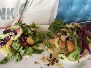 The cauliflower tacos.  Didn’t get a pic of the mushroom sandwich-we ate it too fast!  at So Radish in Arvada