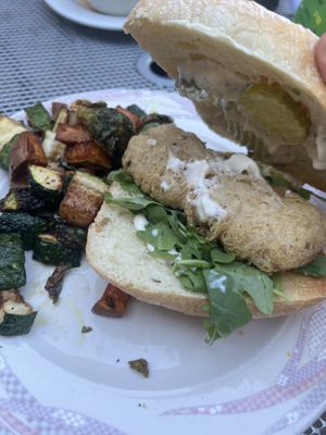 “Fish” sandwich: lots of bread, not a whole lot of anything else  at So Radish in Arvada