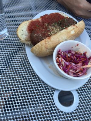 Meatball Sandwich: meatballs were dry and could use more sauce and cheese  at So Radish in Arvada