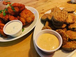 Fried pickles and buffalo cauliflower   at So Radish in Arvada