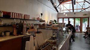 Interior, June 2019. at Bru Coffeebar in Los Angeles