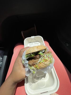 Got the tempeh breakfast bagel AGAIN, before leaving Key West at Date & Thyme - Help Yourself in Key West