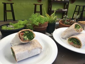 Tasty tempeh wraps at Date & Thyme - Help Yourself in Key West