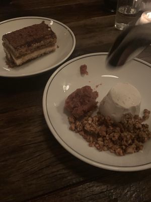 Tiramisu and panna cotta - yes vegan at Peppe's in Bondi