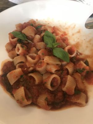 Eggplant pasta at Peppe's in Bondi