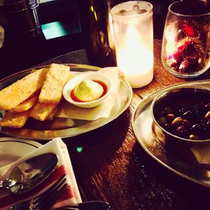 Polenta chips and olives  at Peppe's in Bondi