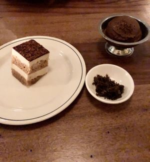 Tiramisu + chocolate sorbet with truffle shavings  at Peppe's in Bondi