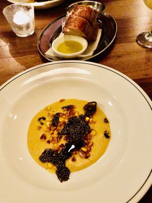 Polenta, corn and truffle entree  at Peppe's in Bondi