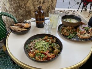 Veganised vegi choices.   at Café du Temps in Aix-en-provence