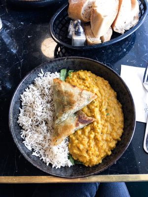 Lentil curry at Café du Temps in Aix-en-provence