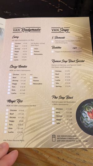 Menu2 at Uncle Van - Steingasse in Salzburg