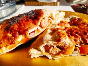 Vegan calzone pizza at Hello Vegans in Cork