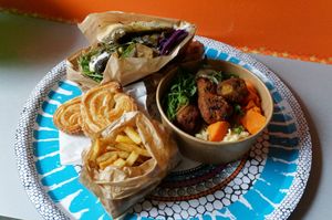 Delivery: Berliner Kebap, Mopa Bowl, French Fries and Palmiers at Mōpa in Paris