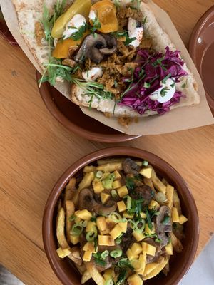 Kebab and poutine  at Mōpa in Paris