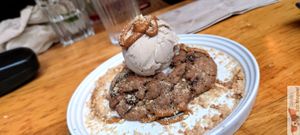 Peanut butter cookie, and vanilla ice cream at Mōpa in Paris