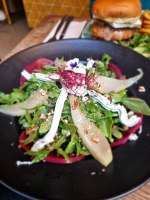 Salade au bleu. Didn't feel the blue cheese... at Mōpa in Paris