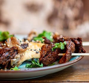 Brochettes coriandre et citronnelle Jimmy streetfoodlab at Mōpa in Paris