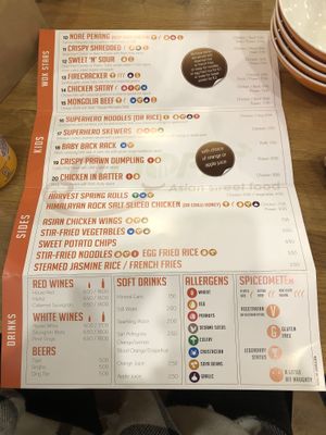 Menu at Nore in Kilkenny