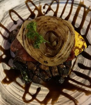 West Oahu Garden Napoleon. You can make it vegan just by getting the rice option instead of mashed potatoes. I opted for a side french fries instead.  at Kani Ka Pila Grille in Honolulu