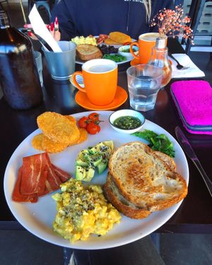 Big vegan breakfast (mushroom removed + added avo) under $20 at Lisica Cafe in Maribyrnong