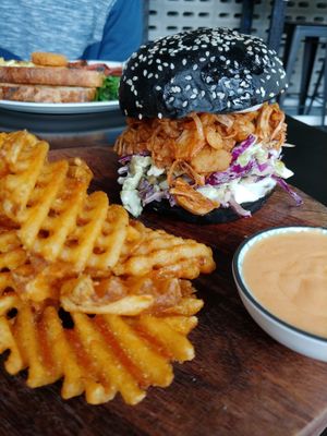 Barbecue Pulled 'Pork' Burger at Lisica Cafe in Maribyrnong