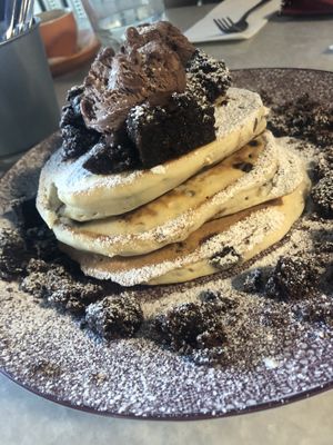 Choc pancakes at Lisica Cafe in Maribyrnong