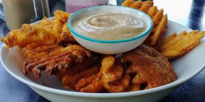Waffle fries at Lisica Cafe in Maribyrnong