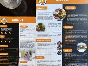 The menu at Lisica Cafe in Maribyrnong