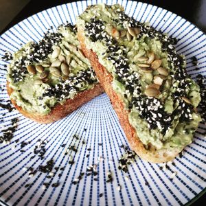 Avo toast, had pesto under the avo too at Lisica Cafe in Maribyrnong
