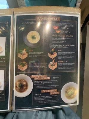 Menu  at Uki Green in Warsaw